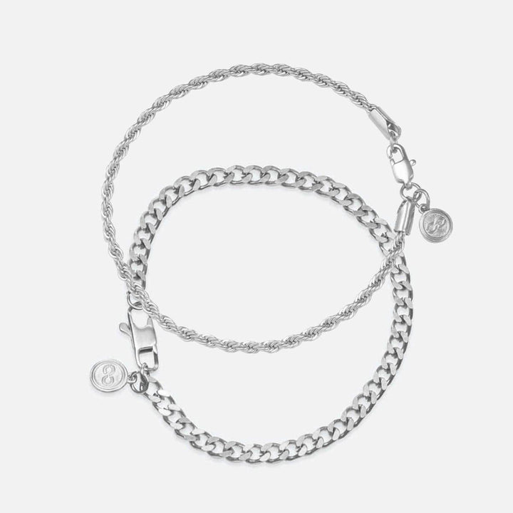 3mm Rope + 4mm Cuban Bracelet Set | Premium Bracelet Stacking | GASPER.CO