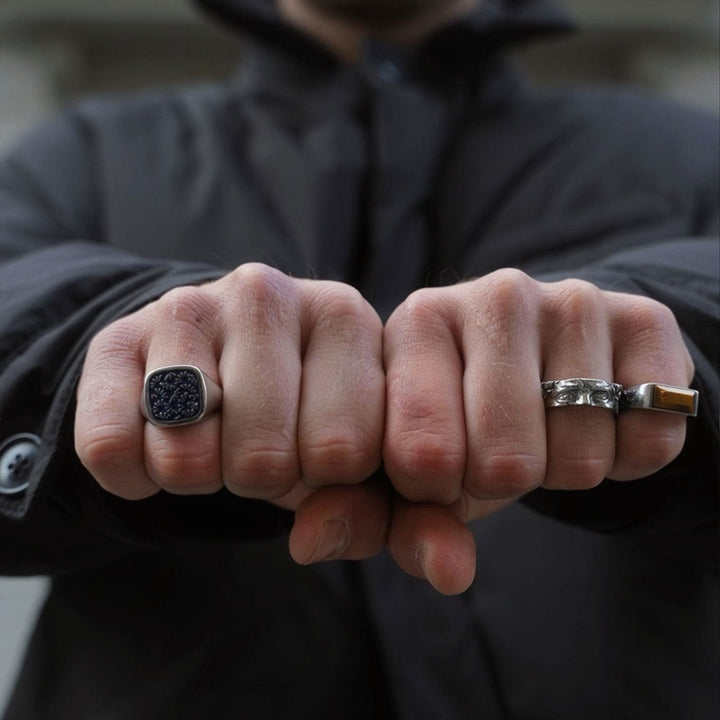 Floral Signet Ring - Blue | Premium Ring | Gasper