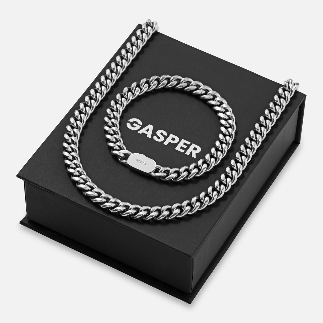 8mm Cuban Gift Set - Silver