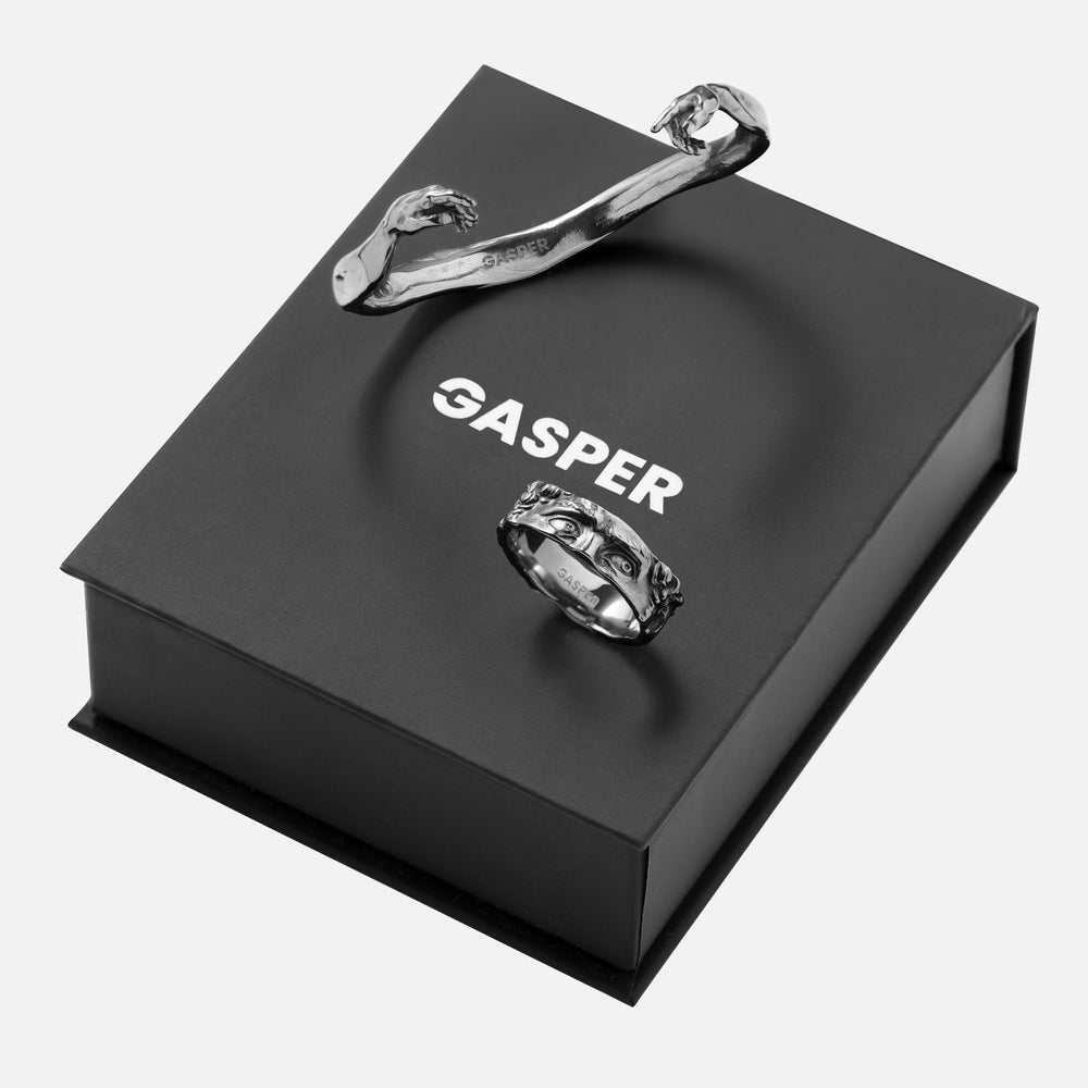 Adam Cuff and David Gift Set - Silver