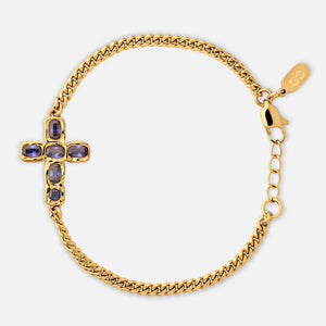 Gemstone Cross Bracelet - Tanzanite