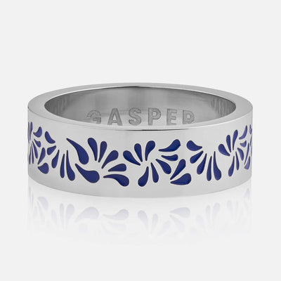 Floral Band Ring - Blue