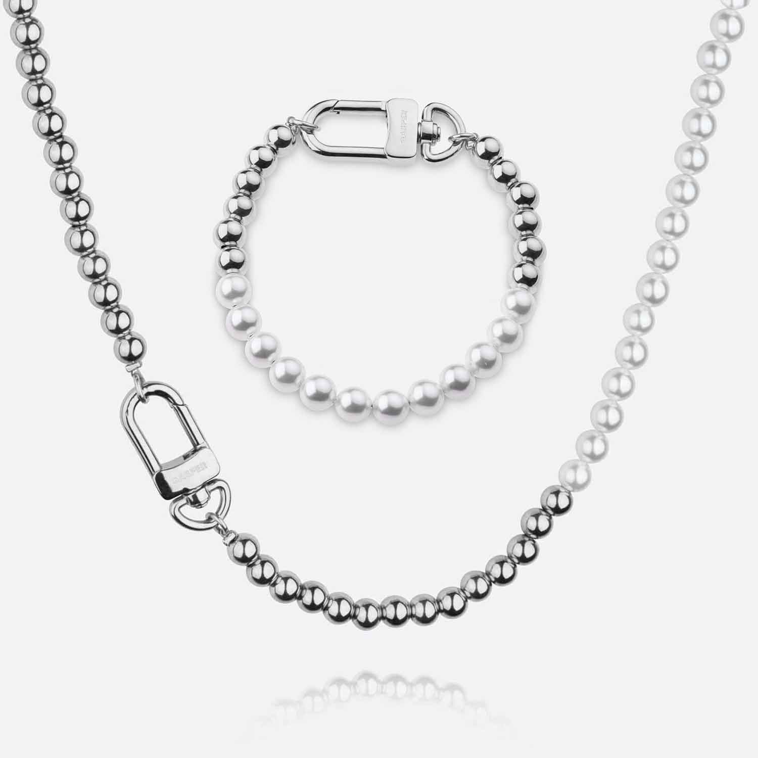 THE GASPER ステンレス 18kメッキ ホワイトパール ネックレス 楽天市場】ネックレス メンズ パールネックレス ボールチェーン