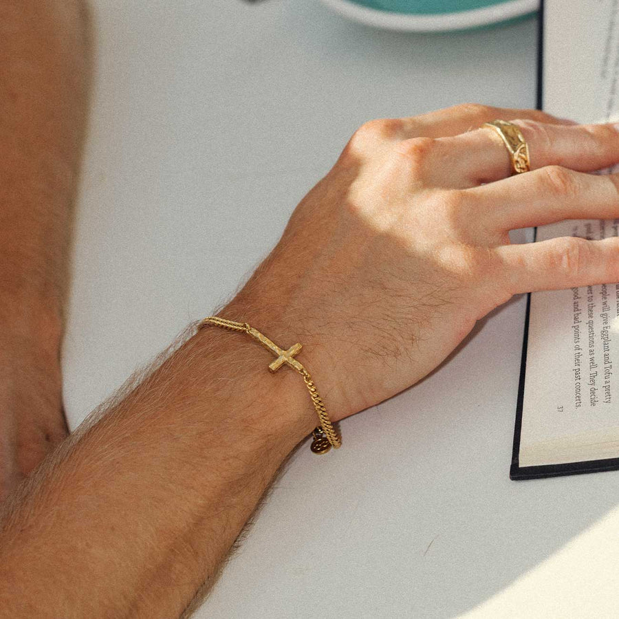 Cross Bracelet worn
