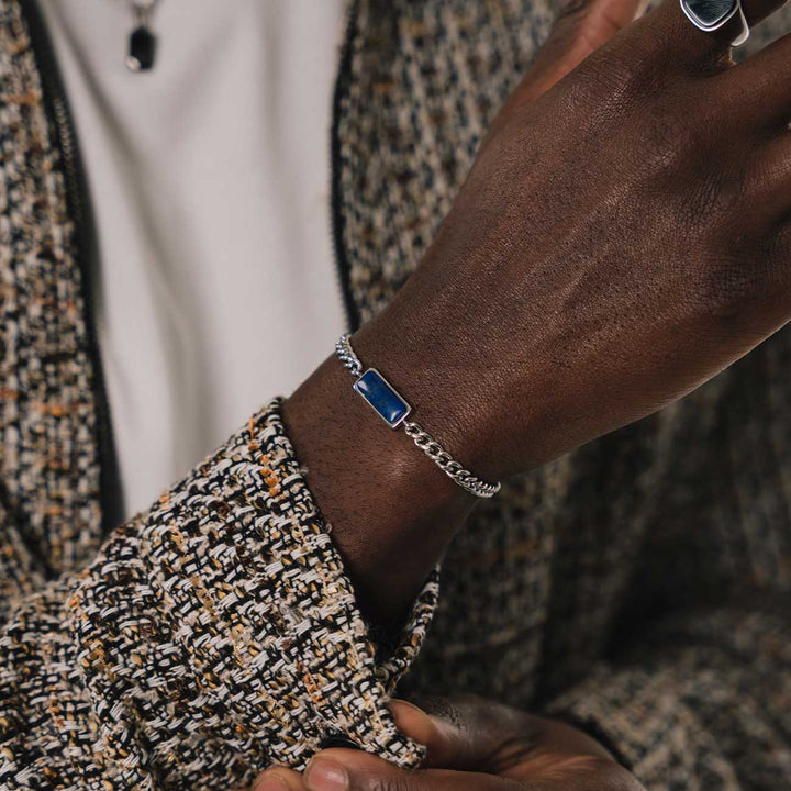 Fusion Cuban Bracelet, Lapis | Premium Bracelet | GASPER.CO