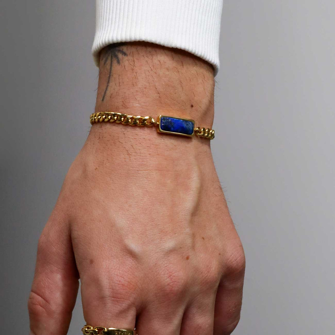 Fusion Cuban Bracelet, Lapis