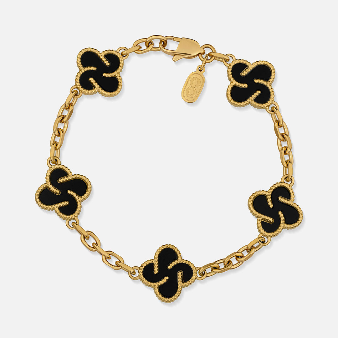 Heritage Clover Bracelet - Onyx