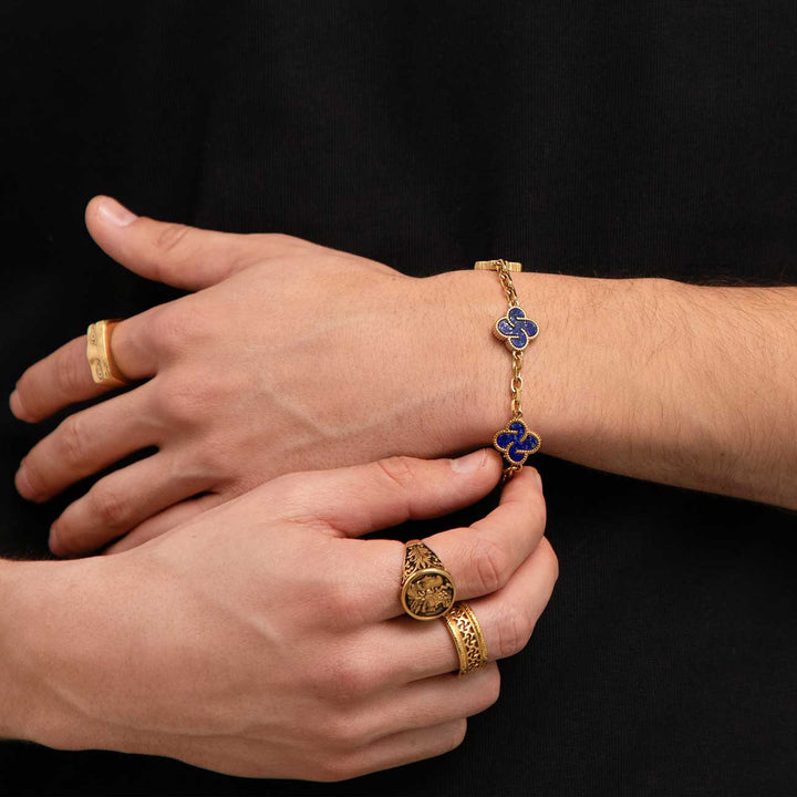 Heritage Clover Bracelet - Lapis