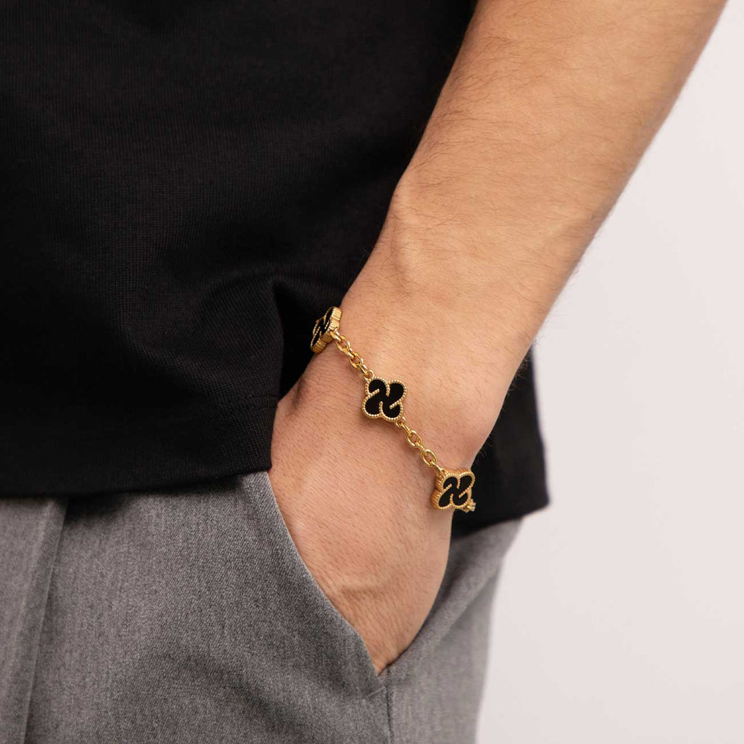 Heritage Clover Bracelet - Onyx