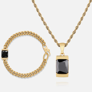 Chip Bracelet Set - Onyx