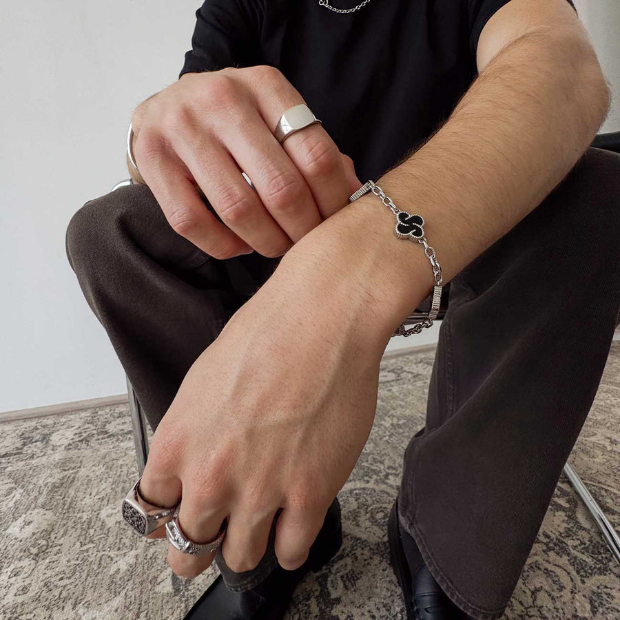 Heritage Clover Bracelet - Onyx