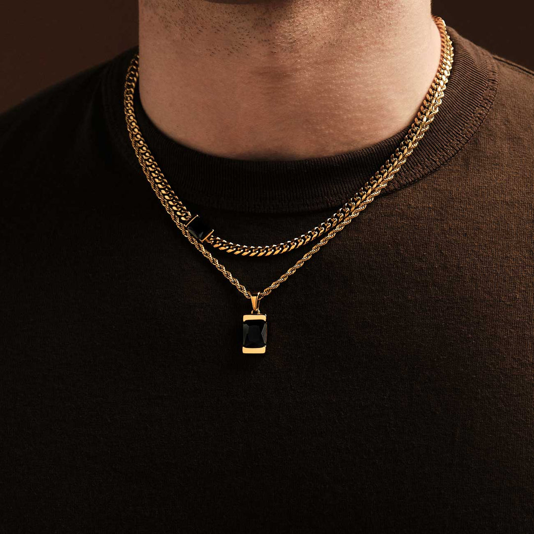 Chip Necklace Set - Onyx