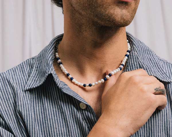 ★MIDNIGHT MOMENT.★ standard thin pearl necklace Midnight Pearl Necklace | GASPER.CO