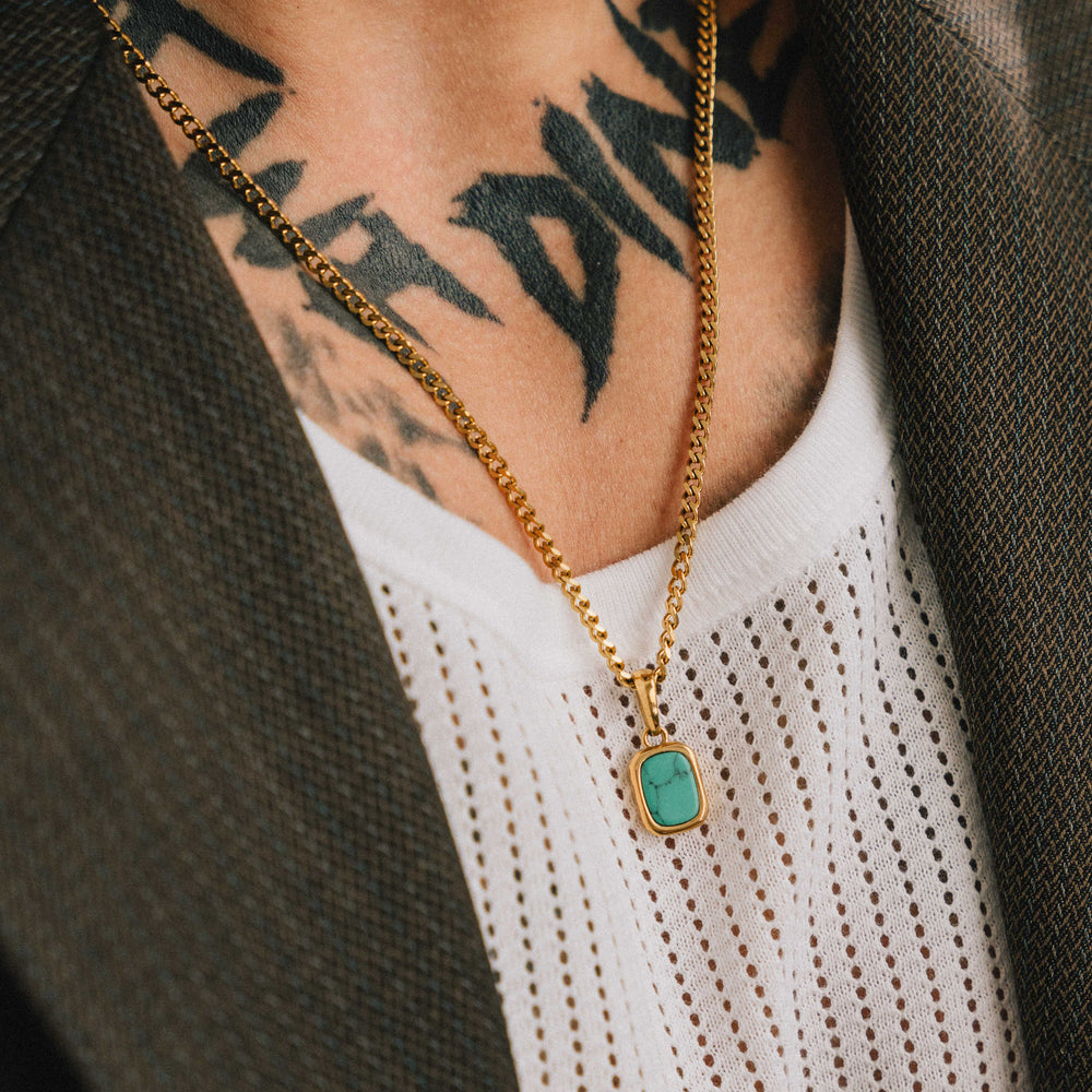 Turquoise Pendant on model