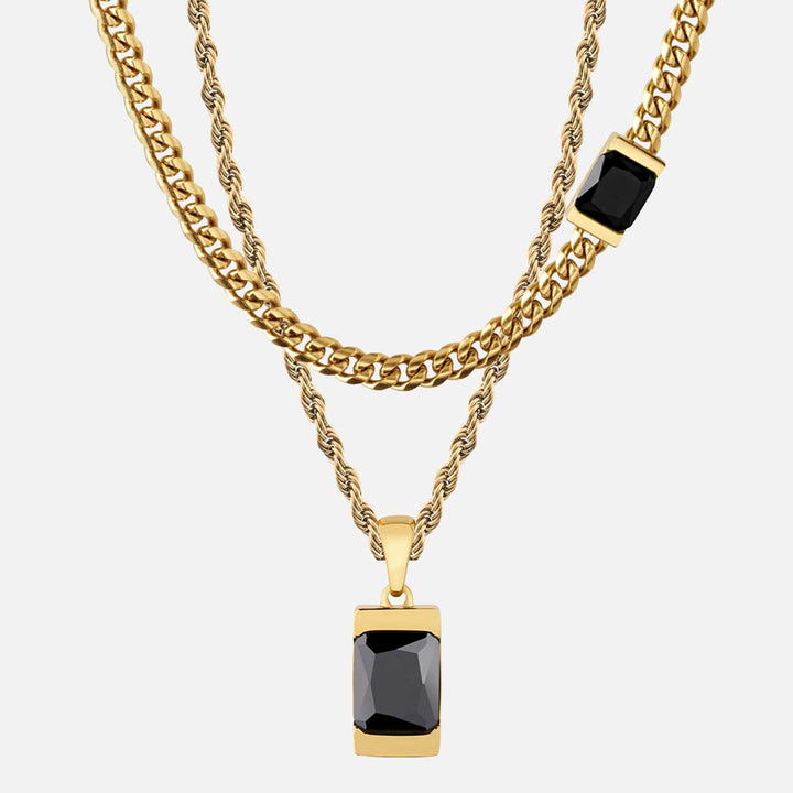 Chip Necklace Set - Onyx