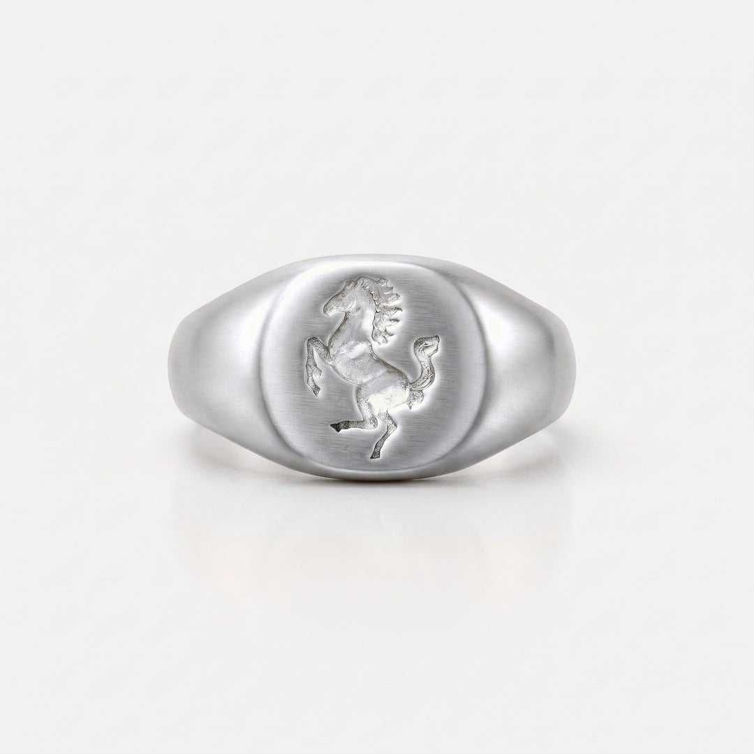 Stallion Signet Ring - Silver